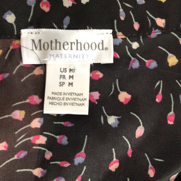 Short black floral print maternity dress - Picture 2 of 2
